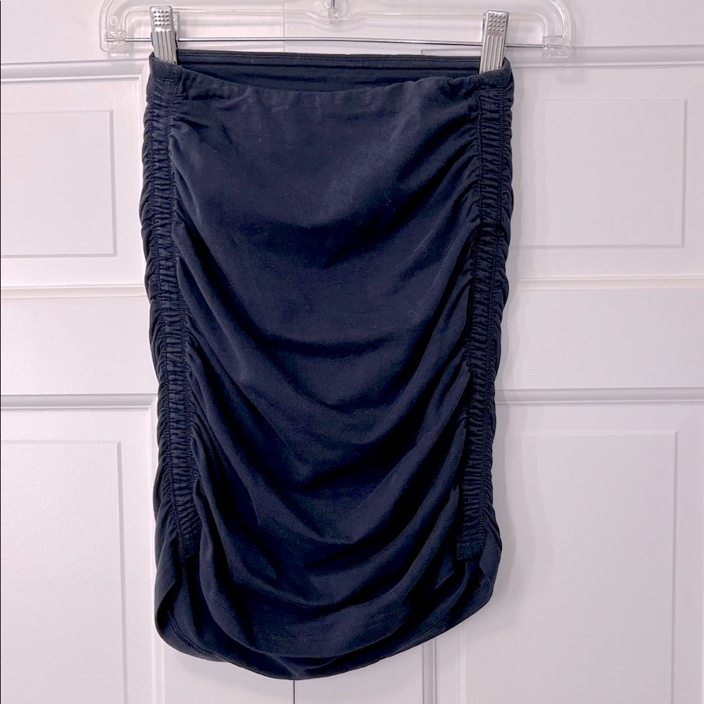 TNA Navy Ruched Pencil Skirt